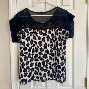 FOREVER 21 LEOPARD PRINT BLOUSE TOP SHIRT